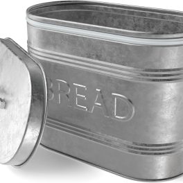 Amici Home, , Rustic Kitchen Galvanized Metal Bread Storage Bin, 288 oz, Gray
