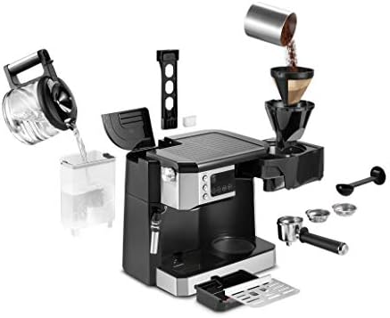 De'Longhi All-in-One Combination Coffee Maker & Espresso Machine + Advanced Adjustable Milk Frother for Cappuccino & Latte + Glass Coffee Pot 10-Cup, COM532M black - Image 7