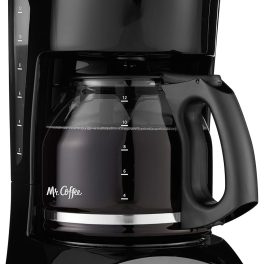 Mr. Coffee Black Coffee Maker, 12 Cups, with Auto Pause and Glass Carafe, Perfect for Home and Office Use